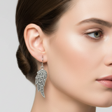 Lever Back Stainless-Steel Angel Wing Ladies Earrings SE76