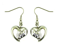 Heavy Metal Jewelry Ladies Dangle Heart French Wire Earrings Stainless Steel SE78