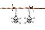 CrossWrench Skull Dangle Earrings Unisex 2 sizes Stainless Steel SE7