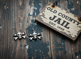 CrossWrench Skull Dangle Earrings Unisex 2 sizes Stainless Steel SE7