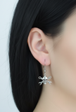 CrossWrench Skull Dangle Earrings Unisex 2 sizes Stainless Steel SE7