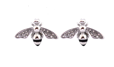 Biker Jewelry Stainless Steel Bumble Bee Bling Earrings SE38
