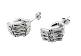 Skeleton Hand Post Earrings Unisex Stainless Steel SE9