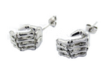 Skeleton Hand Post Earrings Unisex Stainless Steel SE9