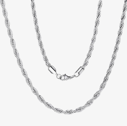 3mm Solid Rope Chain / Necklace Stainless Steel CH3