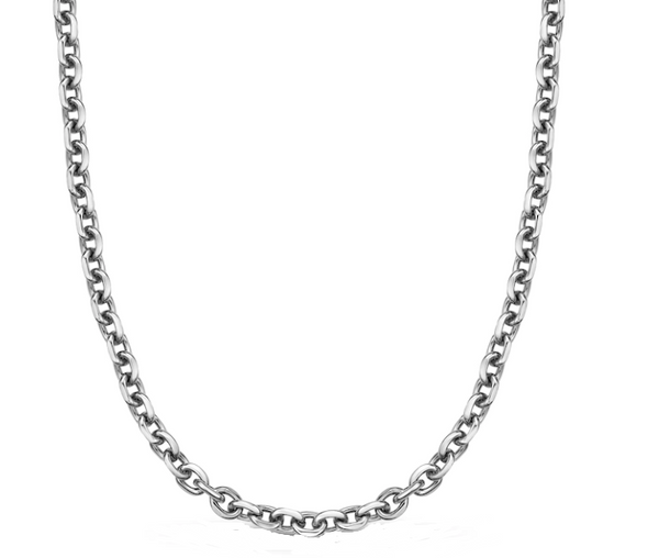 Ladies Stainless Steel Small Oval Link 4mm Necklace Many Sizes CH28