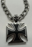 Large, Thick, Solid, and Strong Iron Cross Pendant with Three Stainless Steel Chain Options SP105