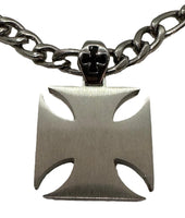 Large, Thick, Solid, and Strong Iron Cross Pendant with Three Stainless Steel Chain Options SP105