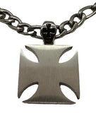 Large, Thick, Solid, and Strong Iron Cross Pendant with Three Stainless Steel Chain Options SP105