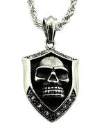 Shield Design Skull Pendant Four Chains to Choose from Stainless Steel SP106