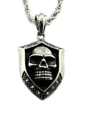Shield Design Skull Pendant Four Chains to Choose from Stainless Steel SP106