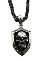 Shield Design Skull Pendant Four Chains to Choose from Stainless Steel SP106