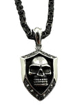Shield Design Skull Pendant Four Chains to Choose from Stainless Steel SP106