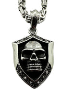 Shield Design Skull Pendant Four Chains to Choose from Stainless Steel SP106