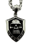 Shield Design Skull Pendant Four Chains to Choose from Stainless Steel SP106