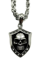 Shield Design Skull Pendant Four Chains to Choose from Stainless Steel SP106