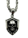 Shield Design Skull Pendant Four Chains to Choose from Stainless Steel SP106