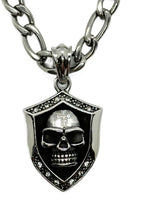 Shield Design Skull Pendant Four Chains to Choose from Stainless Steel SP106