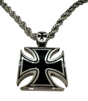 Large, Thick, Solid, and Strong Iron Cross Pendant with Three Stainless Steel Chain Options SP105