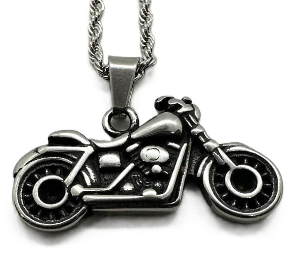 Motorcycle Pendant / Charm Stainless Steel with Rope Chain SP108