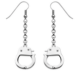 Women's 3-Piece Handcuff Jewelry Set Necklace & Earrings Stainless Steel SP110