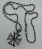 Open Iron Cross Pendant 4mm Rope Chain Stainless Steel SP11