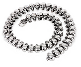 Cracked Skull Necklace Stainless Steel Biker Jewelry SP14