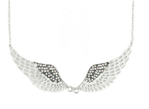 Large Angel Wing Jewelry Ladies Bling Pendant & Necklace Stainless Steel SP16