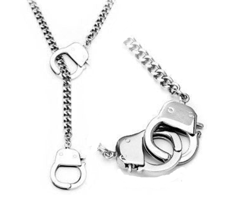 Unisex Stainless Steel Handcuff Necklace SP1
