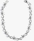 Medium Barbed Wire Necklace Unisex 7 lengths Stainless Steel SP21
