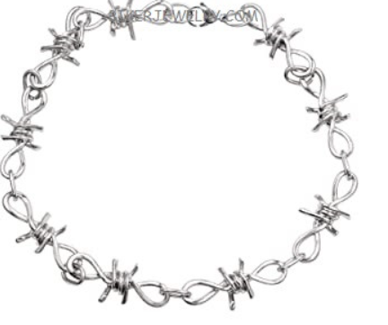Medium Barbed Wire Necklace Unisex 7 lengths Stainless Steel SP21