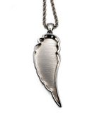 Large Angel Wing & Bling Pendant on Rope Chain Lady Biker Necklace Stainless Steel SP21