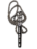 Large Angel Wing & Bling Pendant on Rope Chain Lady Biker Necklace Stainless Steel SP21