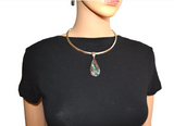 Heavy Metal Jewelry Ladies Teardrop Pendant Omega Necklace Matching Earrings Set Stainless Steel SP26