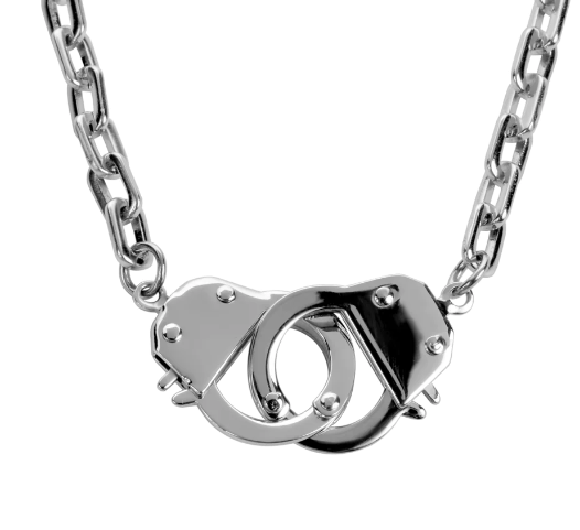 Handcuff Jewelry Ladies Biker Small Handcuff Pendant & Necklace Stainless Steel SP2