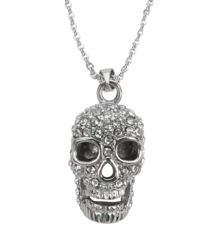 Ladies Skull Pendant & Necklace Stainless Steel SP30