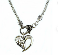 Women's Fancy Heart Pendant Necklace Stainless Steel SP34
