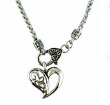 Women's Fancy Heart Pendant Necklace Stainless Steel SP34