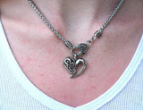 Women's Fancy Heart Pendant Necklace Stainless Steel SP34