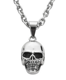Biker Jewelry Men's Skull Pendant Necklace Stainless Steel SP35
