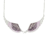 Stainless Steel Angel Wing Jewelry Ladies Purple Bling Large Pendant Necklace SP38