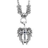 Religious Jewelry Ladies Black Angel Wing Cross Pendant Necklace Stainless Steel SP39