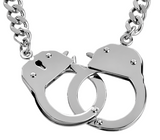 Women's 3-Piece Handcuff Jewelry Set Necklace & Earrings Stainless Steel SP110