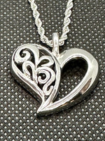 Biker Jewelry's Women's Free Form Heart Pendant Necklace Stainless Steel SP44