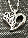 Biker Jewelry's Women's Free Form Heart Pendant Necklace Stainless Steel SP44