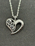 Biker Jewelry's Women's Free Form Heart Pendant Necklace Stainless Steel SP44