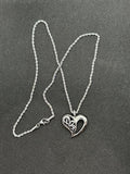 Biker Jewelry's Women's Free Form Heart Pendant Necklace Stainless Steel SP44