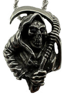 Grim Reaper Pendant 3mm 24-inch Rope Chain Stainless Steel Motorcycle Jewelry SP4