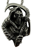 Grim Reaper Pendant 3mm 24-inch Rope Chain Stainless Steel Motorcycle Jewelry SP4