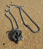 Grim Reaper Pendant on 2mm Rope Chain Unisex Necklace Stainless Steel SP4